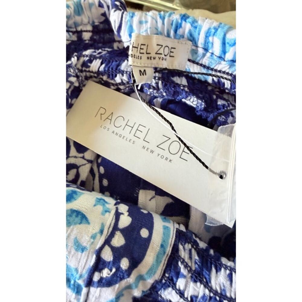 Rachel Zoe Boho Maxi Skirt Blue White Floral Paisley Tassel Waist M NWT - Picture 5 of 5